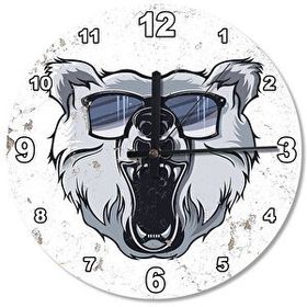 Tablomega SAAT-179-50 Kutup Ayısı Ahşap 50 cm Çap Duvar Saati