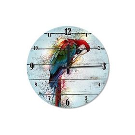 Tablomega SAAT-217-50 Renkli Papağan Ahşap 50cm Çap Duvar Saati