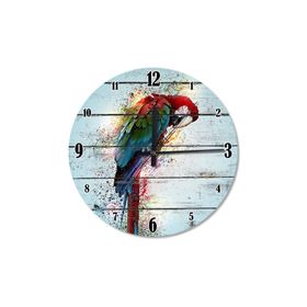 Tablomega SAAT-217-50 Renkli Papağan Ahşap 50cm Çap Duvar Saati
