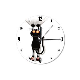 Tablomega SAAT-259-30 Tırmalayan Kara Kedi Şekilli 30 cm Çap Duvar Saati