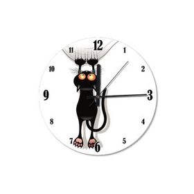 Tablomega SAAT-259-30 Tırmalayan Kara Kedi Şekilli 30 cm Çap Duvar Saati