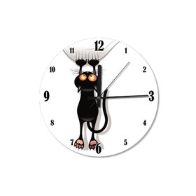 Tablomega SAAT-259-30 Tırmalayan Kara Kedi Şekilli 30 cm Çap Duvar Saati