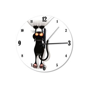 Tablomega SAAT-259-30 Tırmalayan Kara Kedi Şekilli 30 cm Çap Duvar Saati
