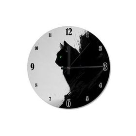Tablomega SAAT-288-50 Yeşil Gözlü Kara Kedi Baskılı 50 cm Çap Duvar Saati