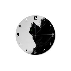 Tablomega SAAT-288-50 Yeşil Gözlü Kara Kedi Baskılı 50 cm Çap Duvar Saati