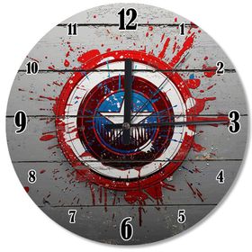 Tablomega Saat-296-50 Kaptan America Baskılı 50 cm Duvar Saati