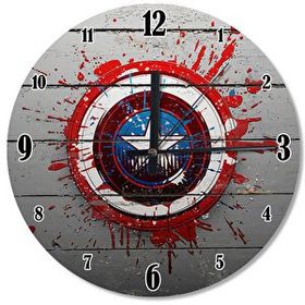 Tablomega Saat-296-50 Kaptan America Baskılı 50 cm Duvar Saati