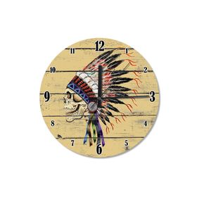 Tablomega Saat-307-50 Kızılderili Kuru Kafa Şekilli 50 cm Duvar Saati