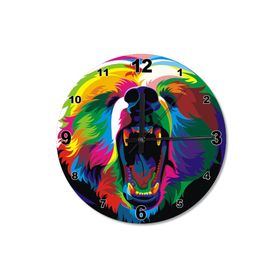 Tablomega SAAT-317-30 Renkli Hırçın Aslan Tasarım 30 cm Çap Duvar Saati