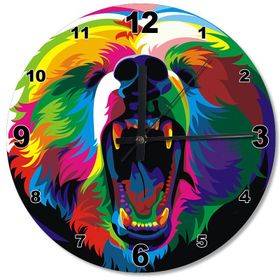 Tablomega SAAT-317-30 Renkli Hırçın Aslan Tasarım 30 cm Çap Duvar Saati