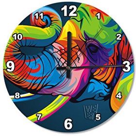 Tablomega SAAT-319-50 Renkli Fil Dekoratif 50cm Çap Duvar Saati