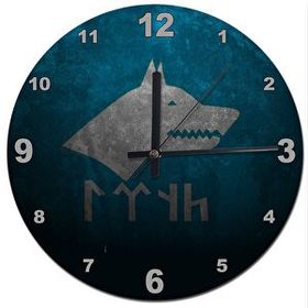 Tablomega SAAT-353-30 Matal Zemide Kurt Başı Eski Türkçe Desenli 30 cm Çap Duvar Saati