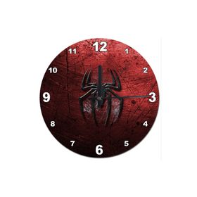 Tablomega Saat-365-50 Metal Zeminde Örümcek Adam Logo Tasarım 50 cm Duvar Saati