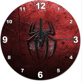 Tablomega Saat-365-50 Metal Zeminde Örümcek Adam Logo Tasarım 50 cm Duvar Saati