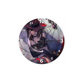 Tablomega SAAT-383-50 Sevimli Kara Cadı Dekoratif 50 cm Çap Duvar Saati