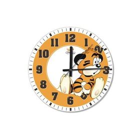 Tablomega SAAT-42-50 Yavru Aslan Leon Ahşap 50 cm Çap Duvar Saati