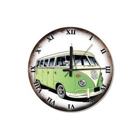 Tablomega SAAT-426-30 Yeşil Vosvos Minibüs Sessiz 30 cm Çap Duvar Saati