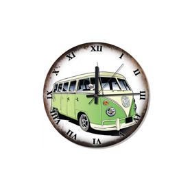 Tablomega SAAT-426-30 Yeşil Vosvos Minibüs Sessiz 30 cm Çap Duvar Saati