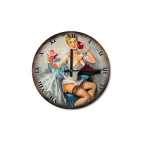 Tablomega SAAT-436-30 Telefondaki Gil Elvgren Akarlı 30 cm Çap Duvar Saati
