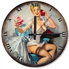 Tablomega SAAT-436-30 Telefondaki Gil Elvgren Akarlı 30 cm Çap Duvar Saati