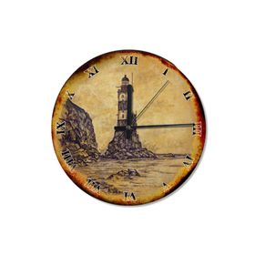 Tablomega SAAT-467-30 Yalnızlığa Terkedilmiş Deniz Feneri Şekilli 30cm Çap Duvar Saati