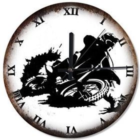 Tablomega SAAT-531-30 Yarışçı ve Kros Motor Şekilli 30 cm Çap Duvar Saati