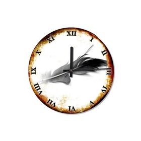 Tablomega SAAT-534-30 Siyah Kuş Tüyü Analog 30 cm Çap Duvar Saati
