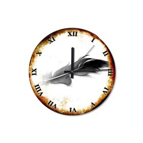 Tablomega SAAT-534-30 Siyah Kuş Tüyü Analog 30 cm Çap Duvar Saati