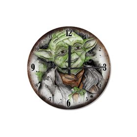 Tablomega SAAT-555-30 Yıldız Savaşlarından Yoda Şekilli 30 cm Çap Duvar Saati