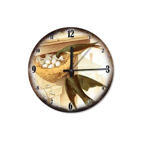 Tablomega SAAT-558-30 Kırlangıçlar Ailesi Ve Yuvası Analog 30cm Çap Duvar Saati