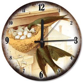 Tablomega SAAT-558-30 Kırlangıçlar Ailesi Ve Yuvası Analog 30cm Çap Duvar Saati