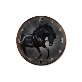 Tablomega SAAT-574-30 Siyah Yarış Atı Analog 30 cm Çap Duvar Saati