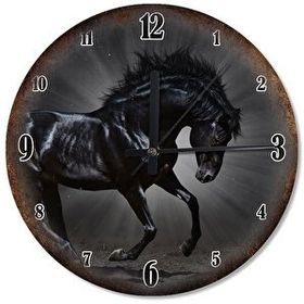 Tablomega SAAT-574-30 Siyah Yarış Atı Analog 30 cm Çap Duvar Saati