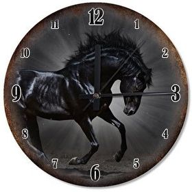 Tablomega SAAT-574-30 Siyah Yarış Atı Analog 30 cm Çap Duvar Saati