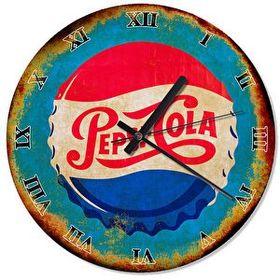 Tablomega SAAT-584-30 Pepsi Cola Kapağı Baskılı 30cm Çap Duvar Saati