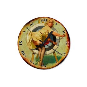 Tablomega Saat-588-50 Ok Hedefindeki Kadın Akarlı 50 cm Duvar Saati
