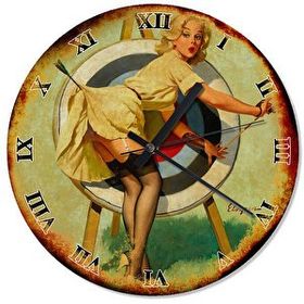 Tablomega Saat-588-50 Ok Hedefindeki Kadın Akarlı 50 cm Duvar Saati