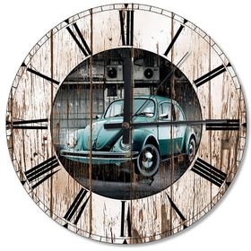 Tablomega Saat-61-30 Yeşil Volkswagen Ahşap 30 Cm Çap Duvar Saati