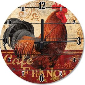 Tablomega Saat-630-50 Kahve Saatinde Horoz Analog 50 cm Duvar Saati