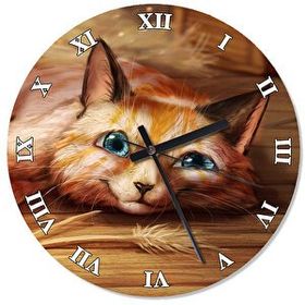 Tablomega SAAT-663-30 Uyuşuk Kedi Dekoratif 30 cm Çap Duvar Saati