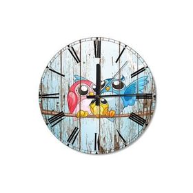 Tablomega Saat-72-50 Şişman Kuşlar Ahşap 50 Cm Çap Duvar Saati