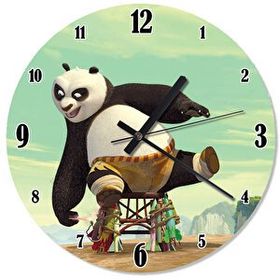Tablomega SAAT-743-30 kung fu panda Çocuk Odası 30 cm Çap Duvar Saati