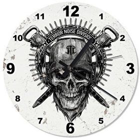 Tablomega SAAT-764-30 Terör Kurukafa Akarlı 30 cm Çap Duvar Saati