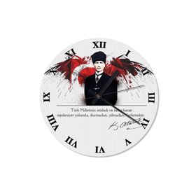 Tablomega SAAT-786-50 Musatafa Kemal Atatürk Tasarım 50 cm Çap Duvar Saati