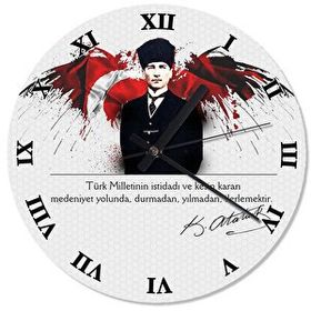 Tablomega SAAT-786-50 Musatafa Kemal Atatürk Tasarım 50 cm Çap Duvar Saati