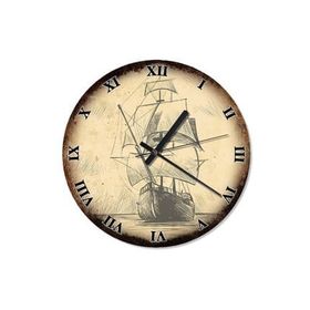 Tablomega SAAT-886-30 Yelkenli Gemi Akarlı 30 cm Çap Duvar Saati