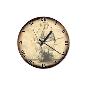 Tablomega SAAT-886-30 Yelkenli Gemi Akarlı 30 cm Çap Duvar Saati