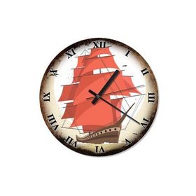 Tablomega SAAT-887-50 Yelkenli Gemi Tasarım 50 cm Çap Duvar Saati