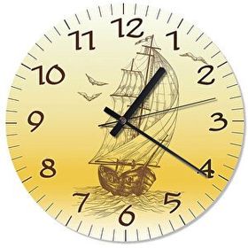Tablomega SAAT-887-50 Yelkenli Gemi Tasarım 50 cm Çap Duvar Saati