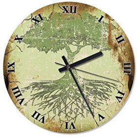 Tablomega SAAT-963-30 Yeşil Ağaç Çocuk Odası 30cm Çap Duvar Saati
